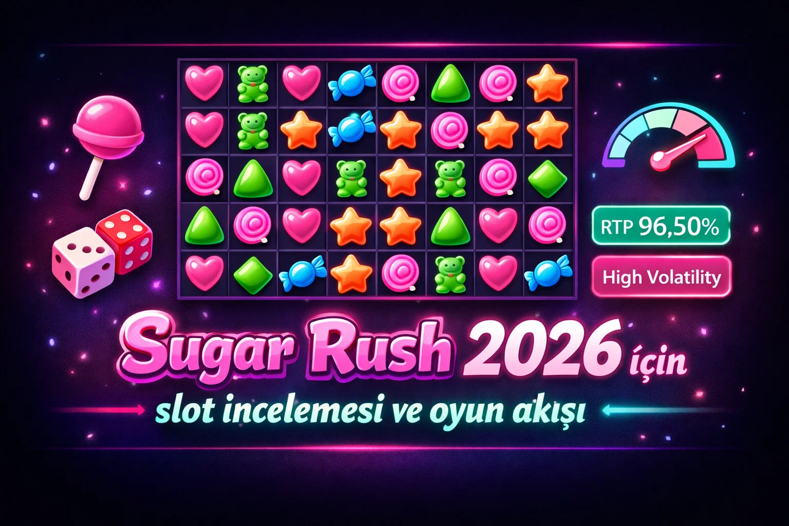 Sugar Rush 2026 slot incelemesi icin ana gorsel